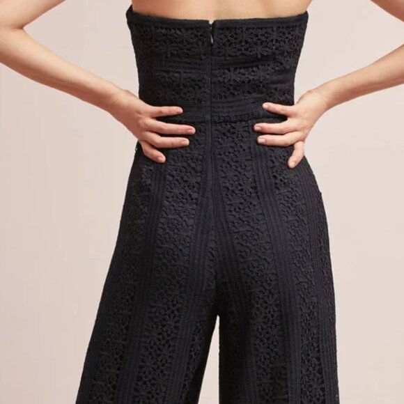 Greylin Black Strapless Off the Shoulder Lace Jumpsuit Women's Size Medium - Picture 4 of 11